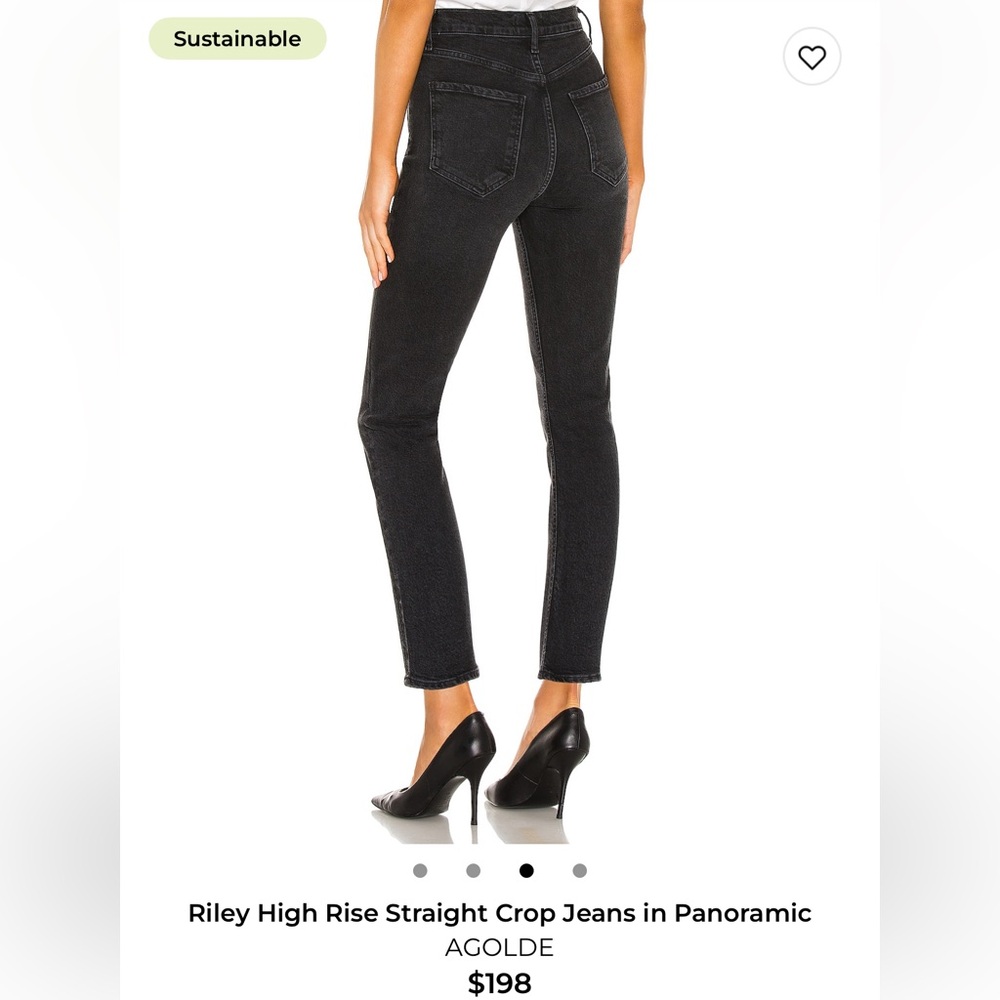 AGOLDE Riley High Rise Crop Jeans in Black - Picture 4 of 8